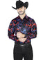 Blue And Red Casual Long Sleeve Shirt 44080