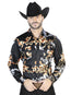 Oro Negro Camisa Informal de Manga Larga 44085