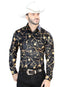 Camisa Negra Casual de Manga Larga 44087