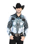 Camisa Casual Manga Larga Negra y Gris 44095