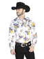 Camisa Manga Larga Casual Estampado Floral Blanca 44097