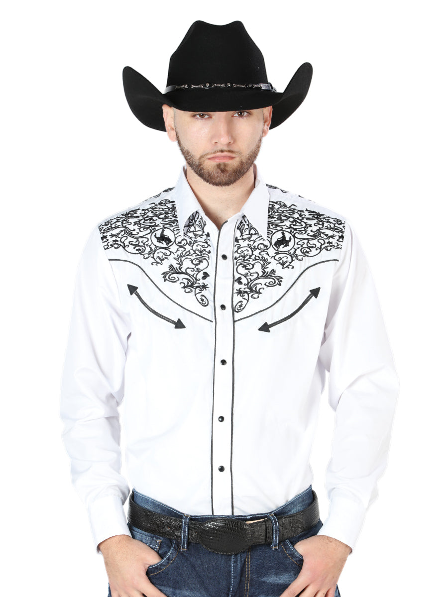 Camisa bordada El Señor de los Cielos Blanca/Negra 44188