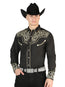 Camisa Western El General Bordada Negra/Oro 44195