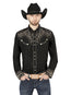 Camisa Western El General Bordada Negro/Oro 44198