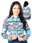 Womens Blue Long Sleeve Western Shirt 44206