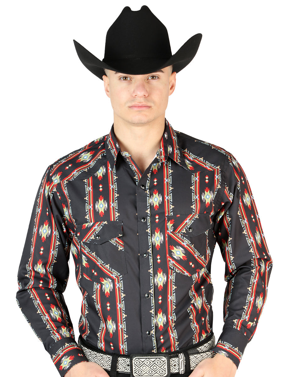 Camisa de vaquero de manga larga negra 44210