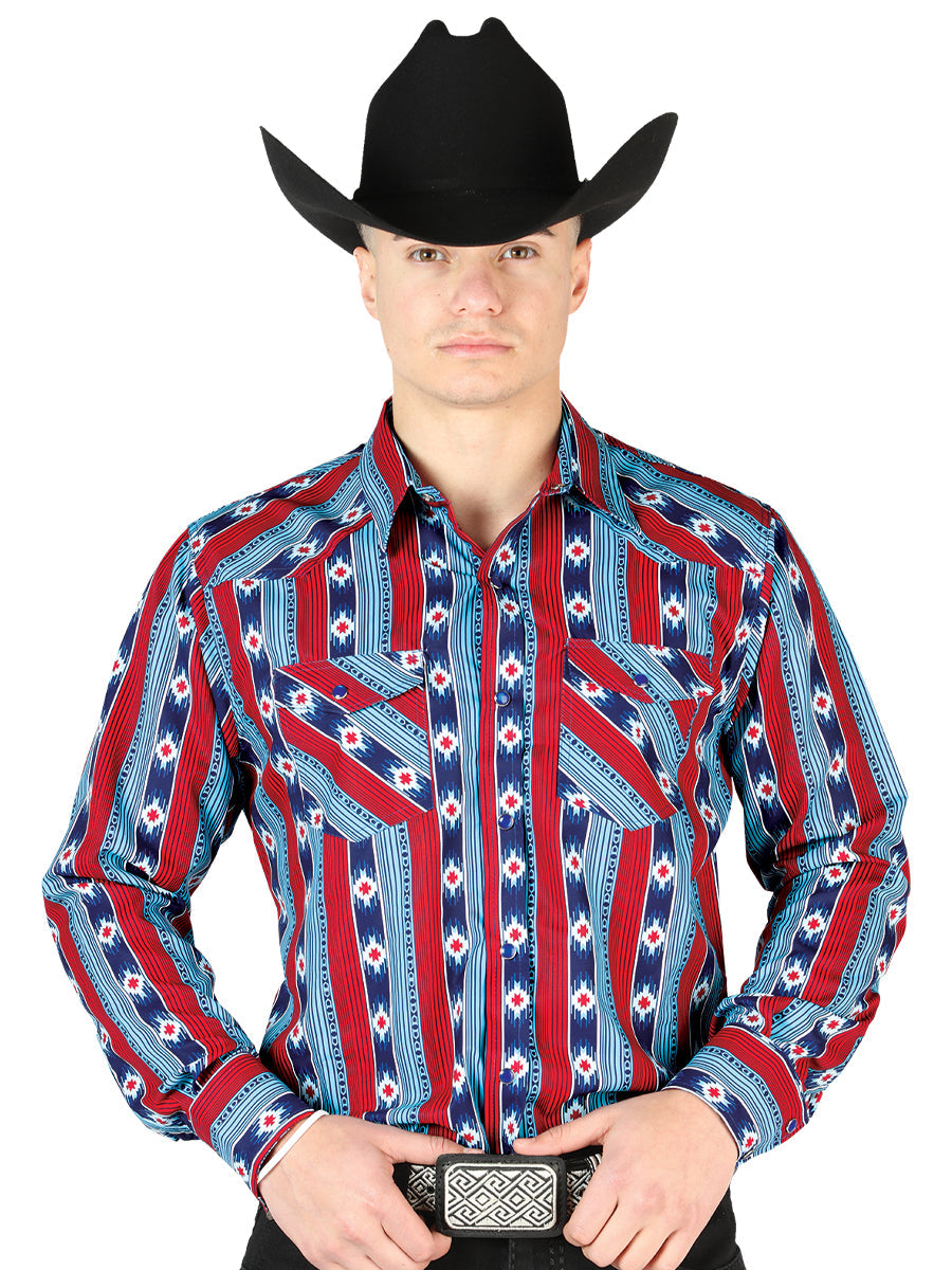 Camisa vaquera de manga larga azul 44212