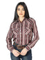 Camisa vaquera de manga larga marrón para mujer 44215