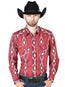 Camisa vaquera de manga larga burdeos 44216