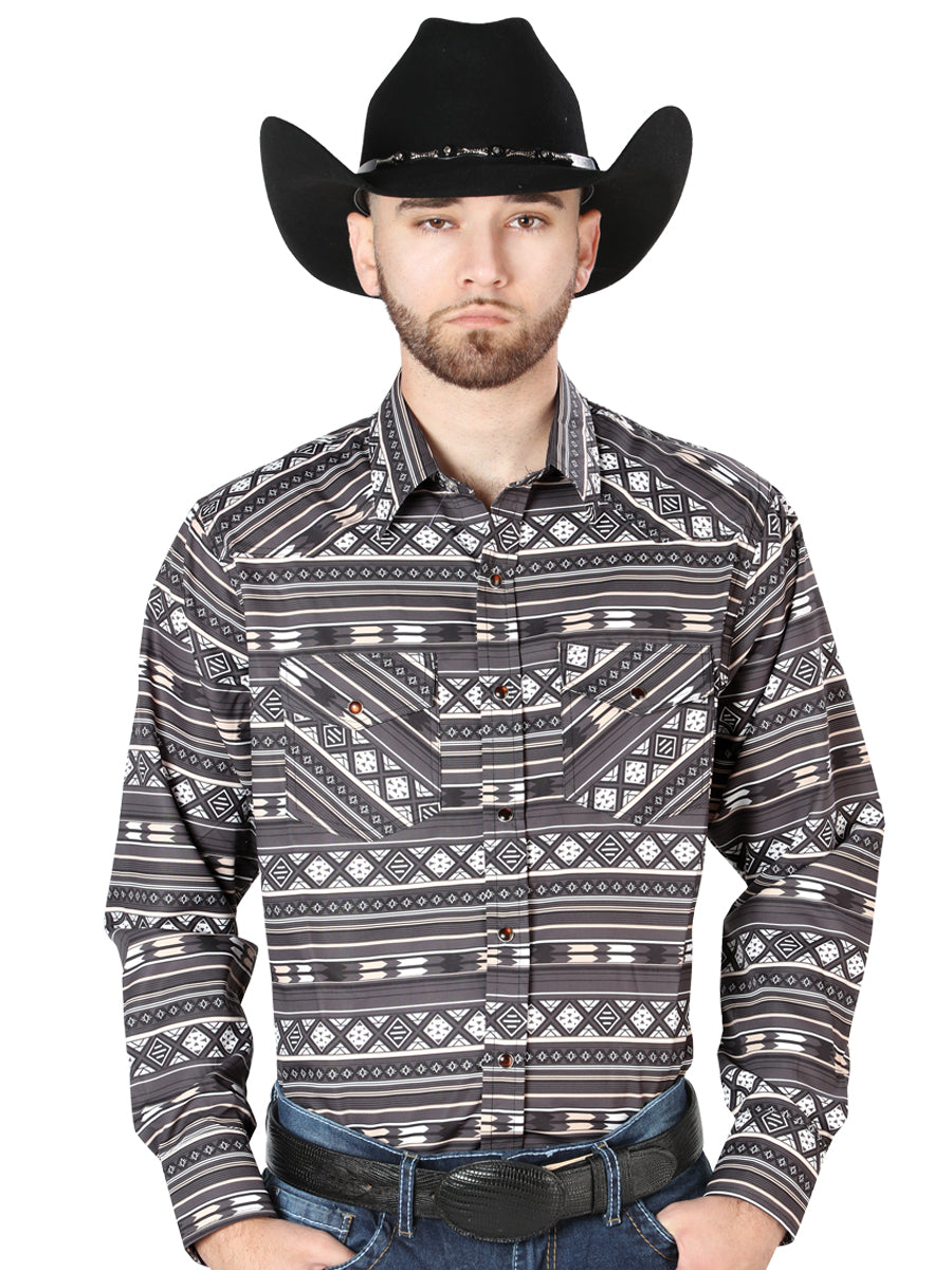 Camisa Vaquera Marrón Manga Larga 44217