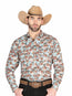 El General - Camisa informal de manga larga - Marrón/Azul 44330