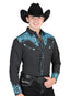 Camisa bordada El Señor De Los Cielos Negro/Azul 44337