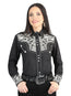 Camisa bordada Señor de los Cielos Negra/Plateada 44342