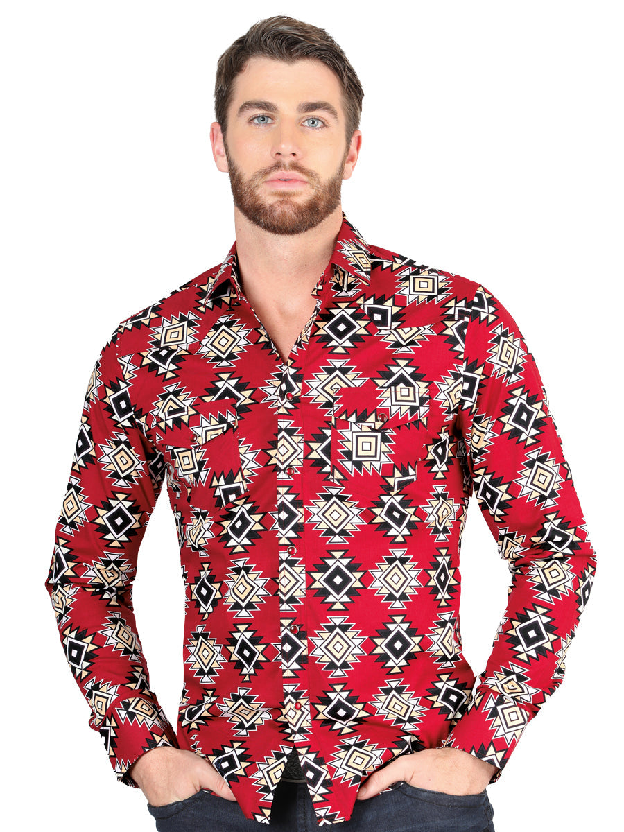 Camisa casual de manga larga El General Roja 44404