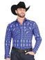 Camisa casual de manga larga El General azul/blanco 44434