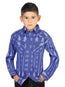 Camisa Casual de Manga Larga El General Azul/Blanco 44440