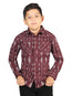 Camisa informal de manga larga de El General, color borgoña 44441