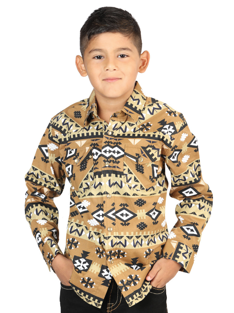 Camisa de manga larga informal El General Mostaza 44442