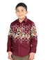 Camisa Casual de Manga Larga de El General Borgoña 44465