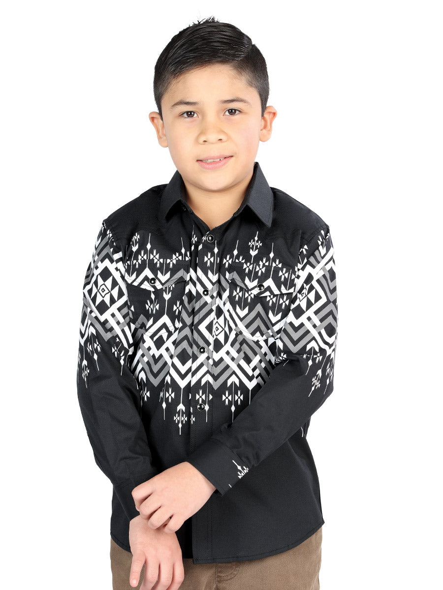 Camisa Casual Manga Larga El General Negra 44466