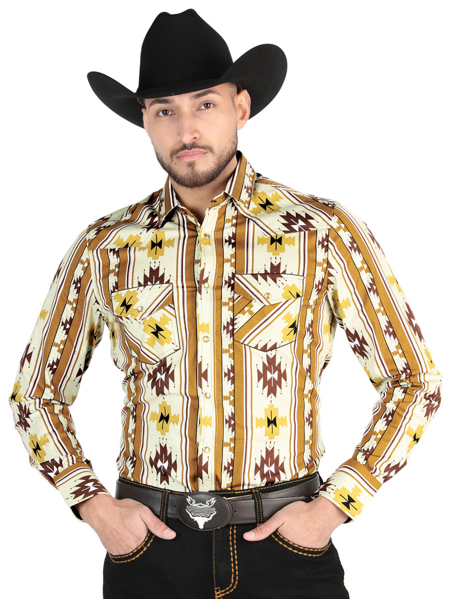 El General - Camisa informal de manga larga - Gris topo 44471
