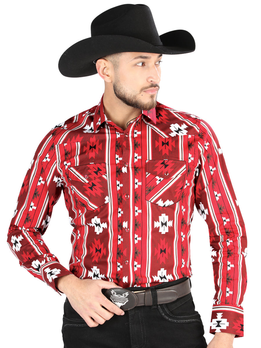 El General - Camisa informal de manga larga - Roja 44472