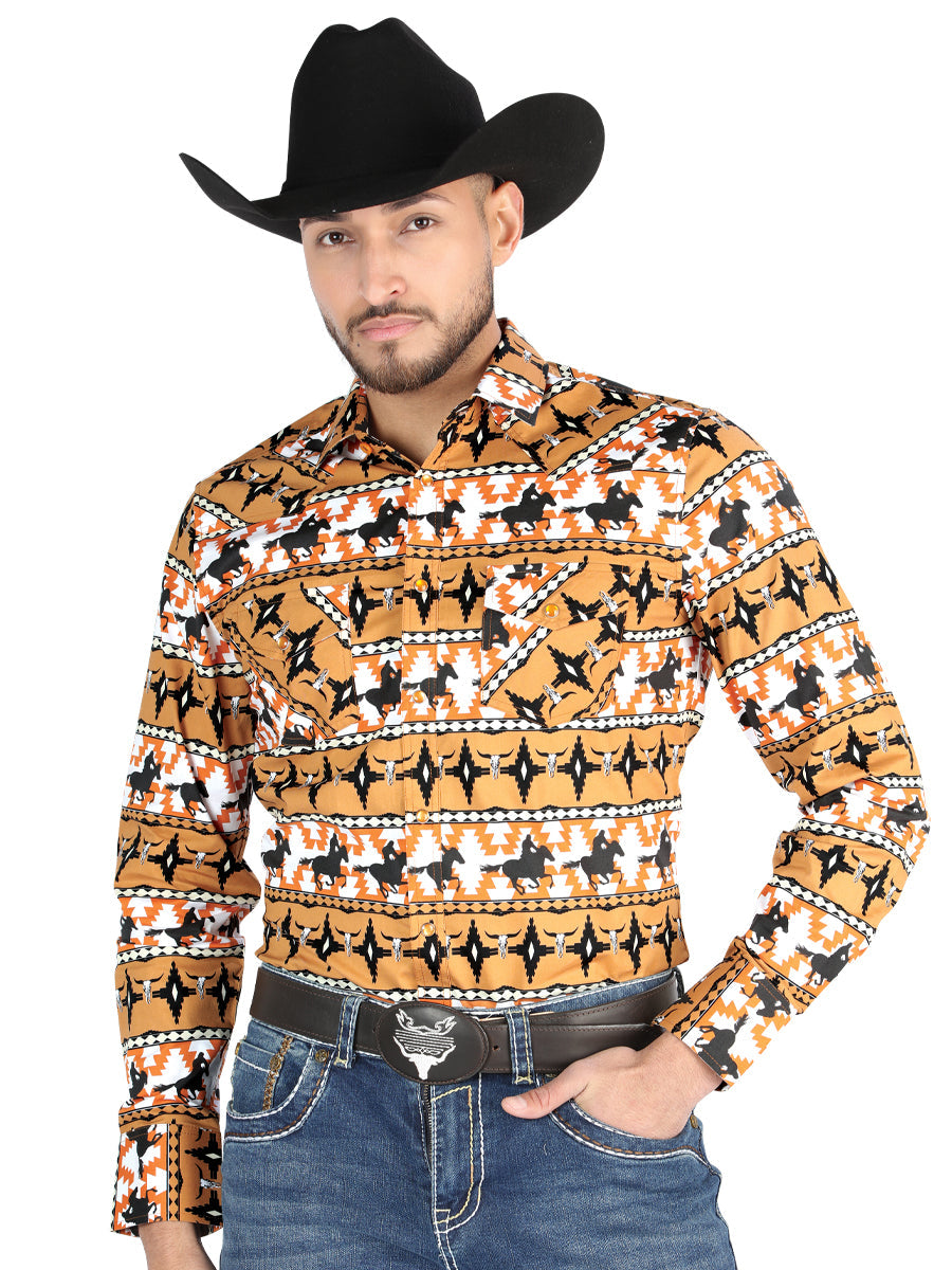 El General - Camisa informal de manga larga - Gris topo 44477