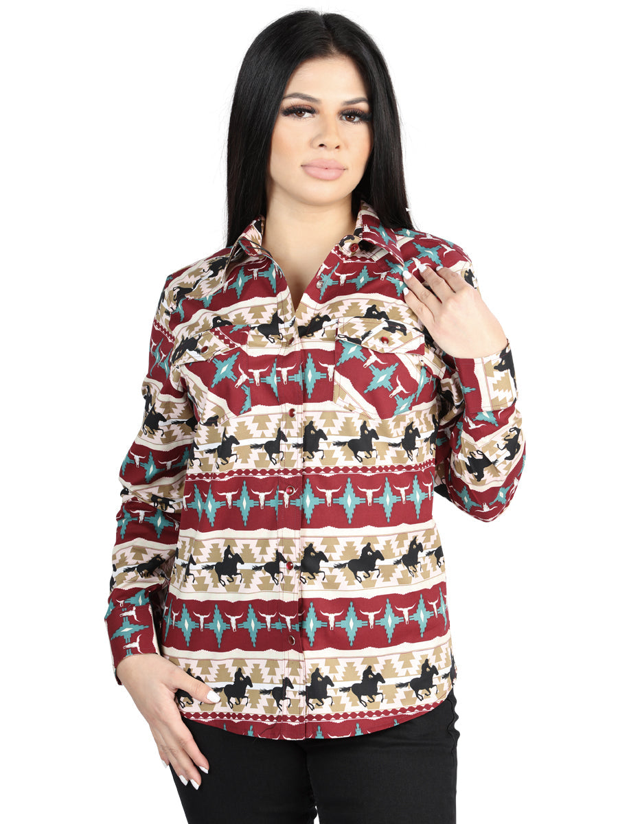 Camisa informal de manga larga El General Black/Gold - Burdeos 44480