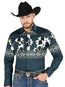 El General - Camisa informal de manga larga - Verde azulado 44486