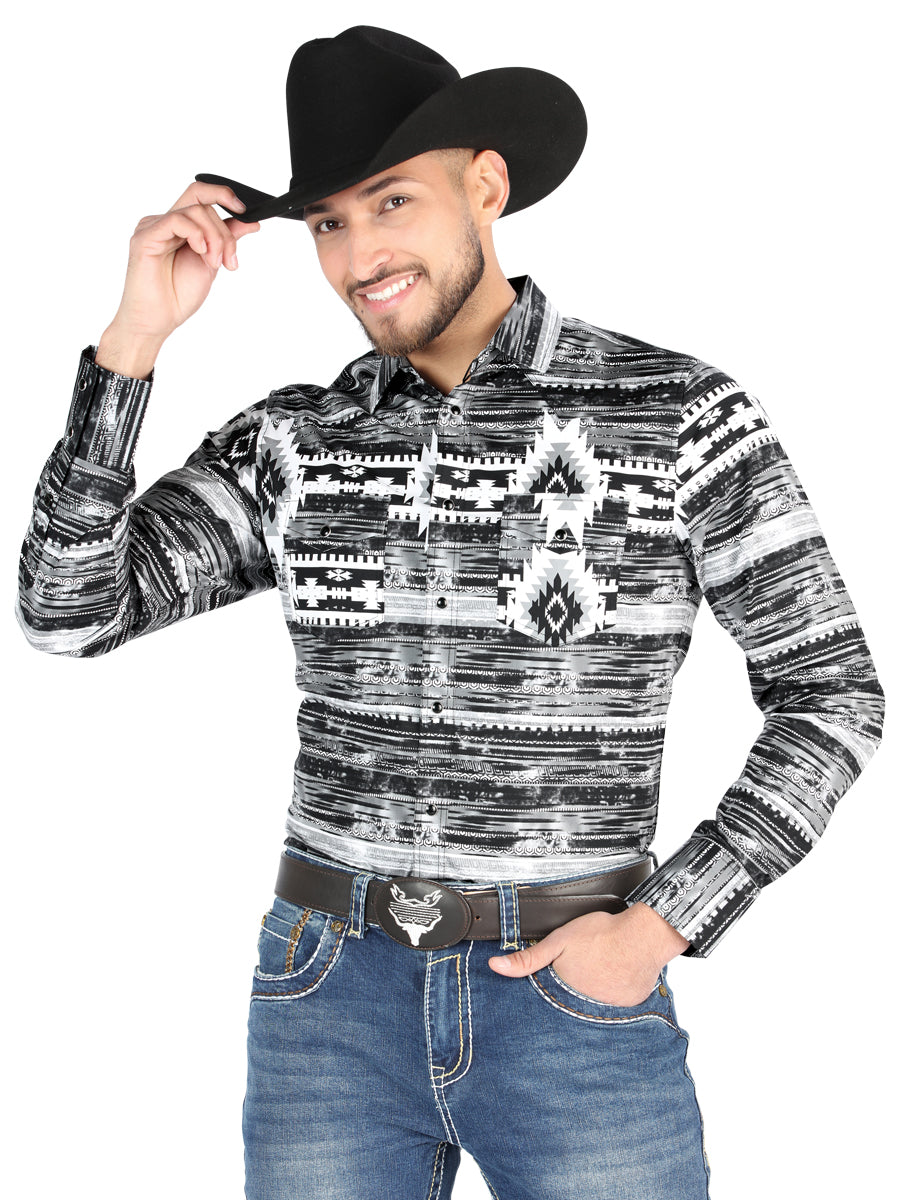 El General - Camisa informal de manga larga - Gris 44488