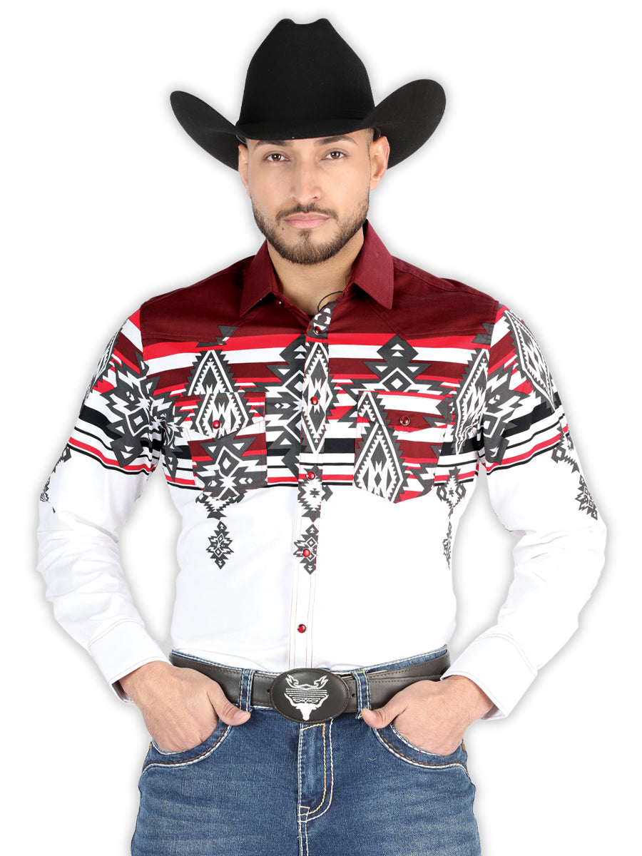 El General - Camisa informal de manga larga - Borgoña 44497
