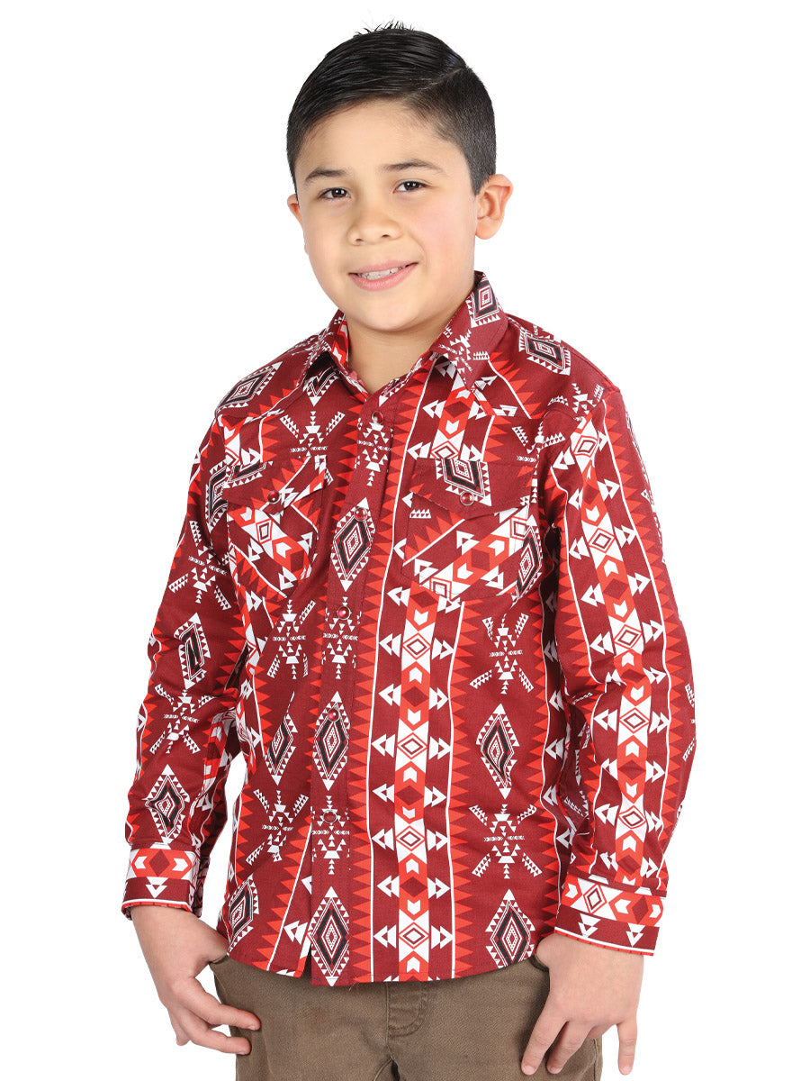 Camisa casual de manga larga El General Roja 44510