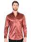 Camisa Informal de Manga Larga en Dorado/Burdeos para Hombre 44546