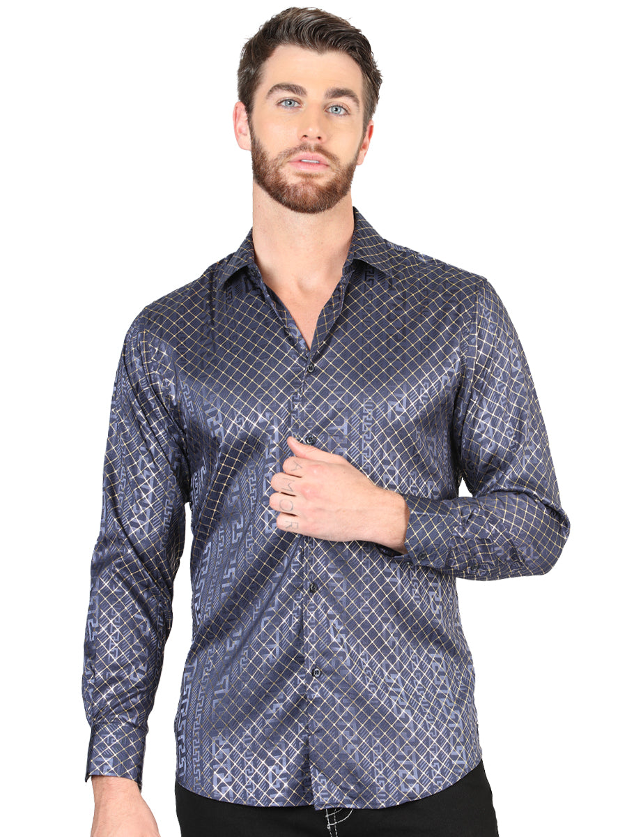 Camisa de manga larga informal azul marino El General 44551