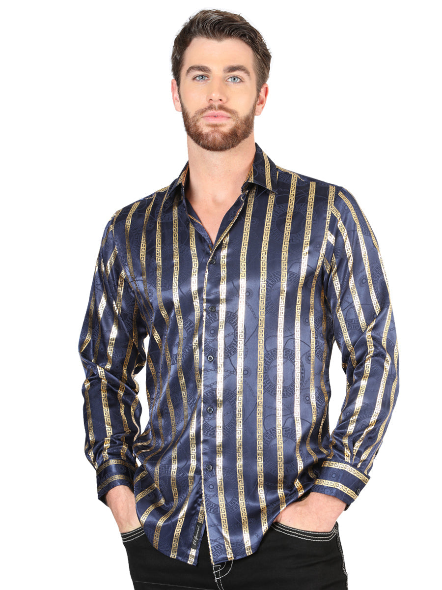 Camisa informal de manga larga El General Navy/Gold 44553