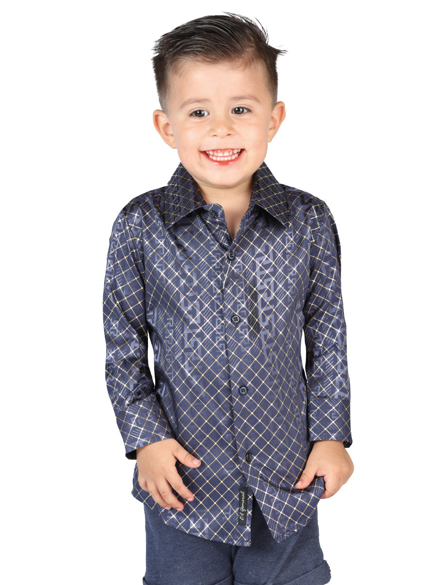 Camisa de manga larga informal azul marino El General 44569