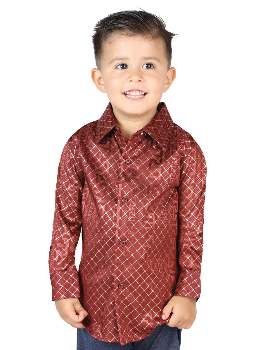 Camisa informal de manga larga El General Burgundy 44570