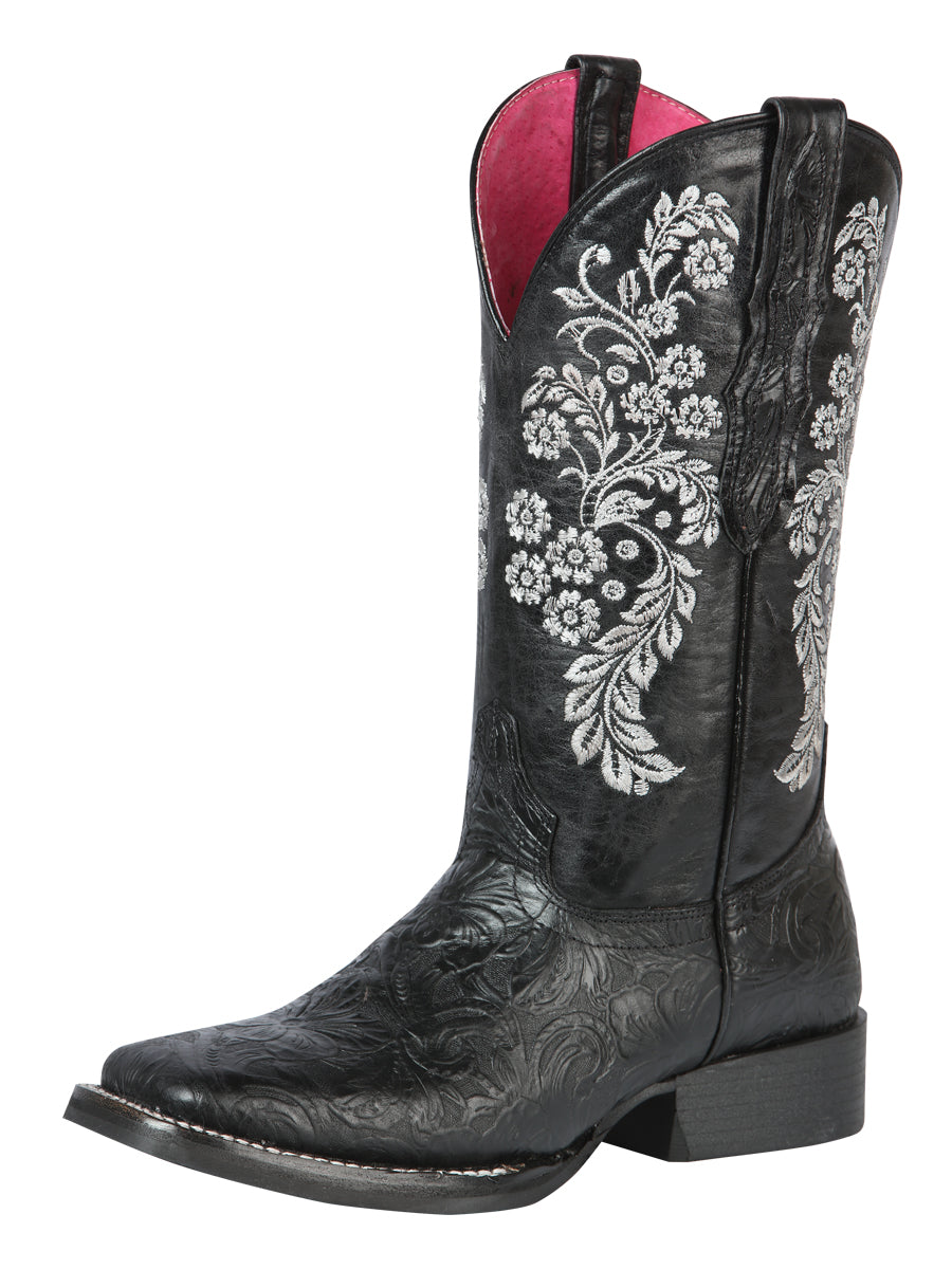Bota Vaquera El General para Mujer - Estampado Tooling - Negro 44636