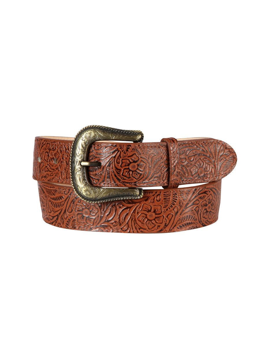 Cinturón de mezclilla para mujer - El General - Cincelado - Cognac 44637