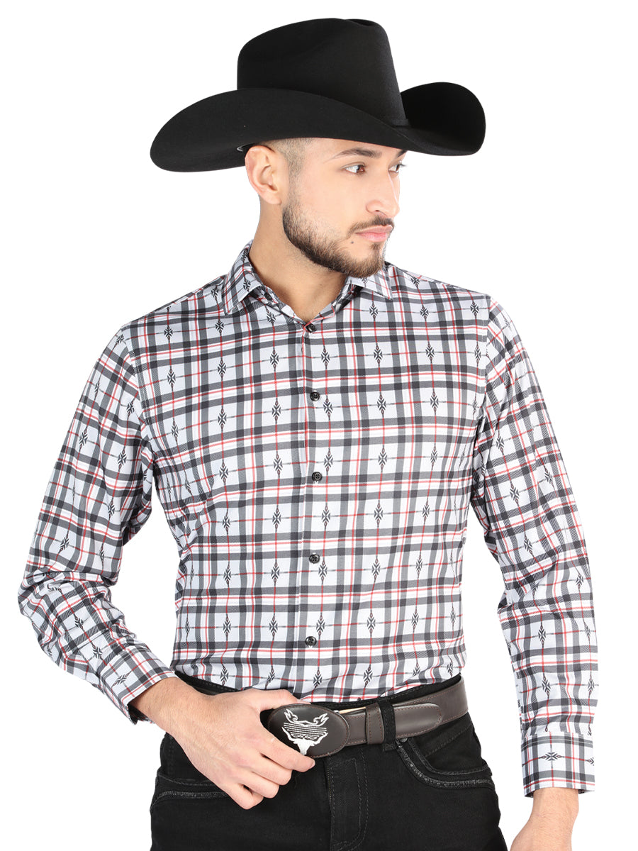 Camisa Casual de Manga Larga El General - Negro/Blanco 44703