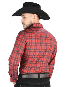 El General - Casual Long Sleeve Shirt - Red/Black 44705