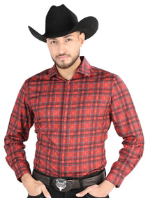 El General - Casual Long Sleeve Shirt - Red/Black 44705