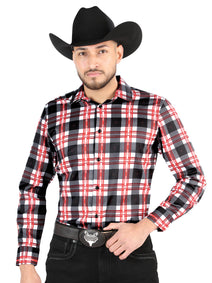 El General  -  Casual Long-Sleeve Shirt  - White/Red 44707