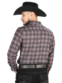 El General - Casual Long Sleeve Shirt - Mocha/Olive 44712