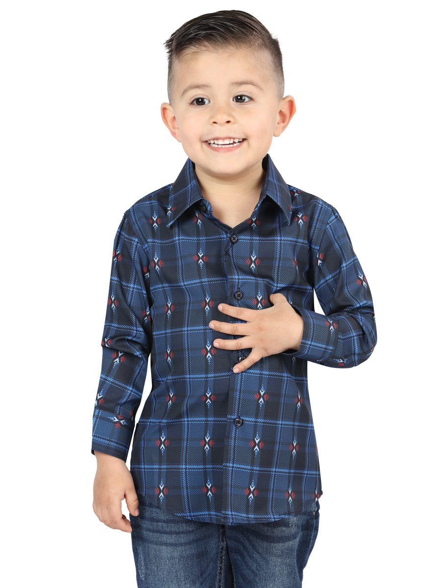 Camisa informal de manga larga Black/Blue El General 44738