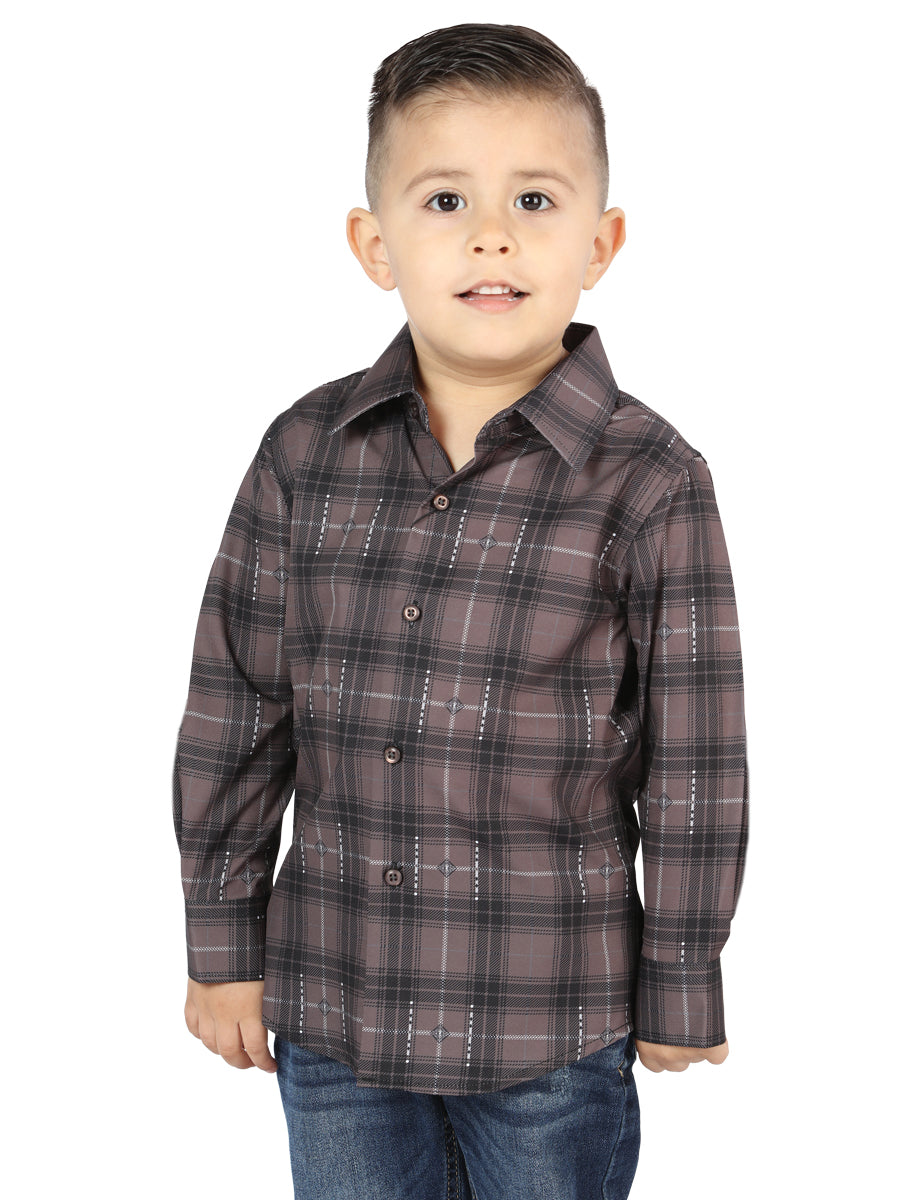 Camisa Casual de Manga Larga El General Moka/Oliva 44746