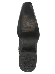 El General Men's Exotic Ostrich Leg Cowboy Boots - Black 45067