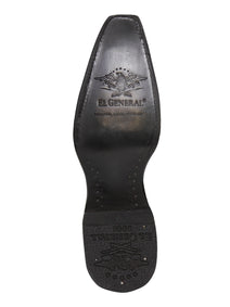 El General Men's Exotic Lizard Cowboy Boots - Black 45072