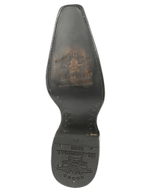 El General Men's Exotic Ostrich Leather Cowboy Boots - Black  45075