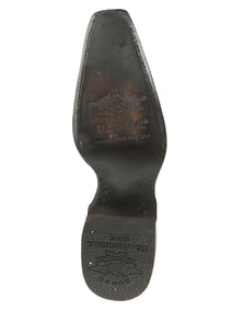 El General Men's Exotic Ostrich Leather Cowboy Boots - Brown  45076